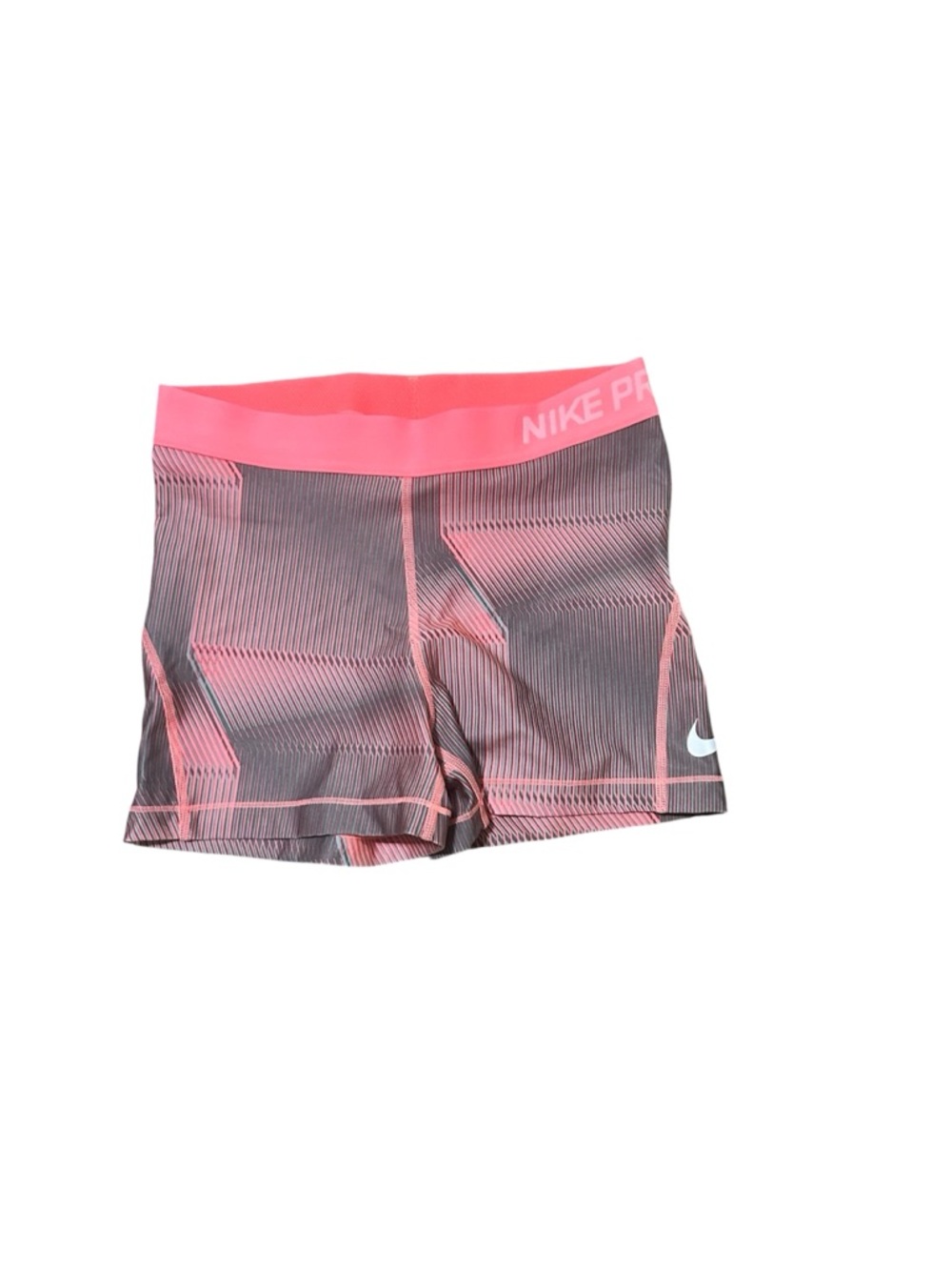 Nike Pro Dri-FIT Coral Pink and White Athletic Shorts